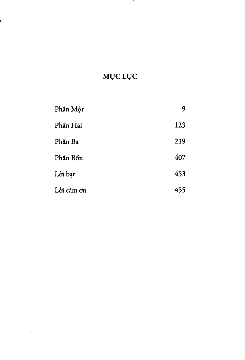 Mục lục của cuốn sách