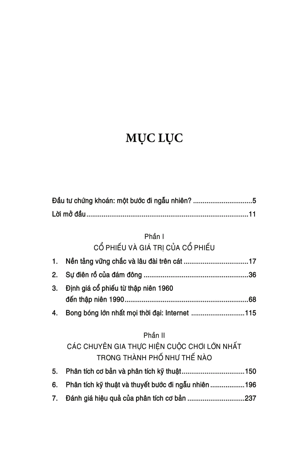 Mục lục của cuốn sách