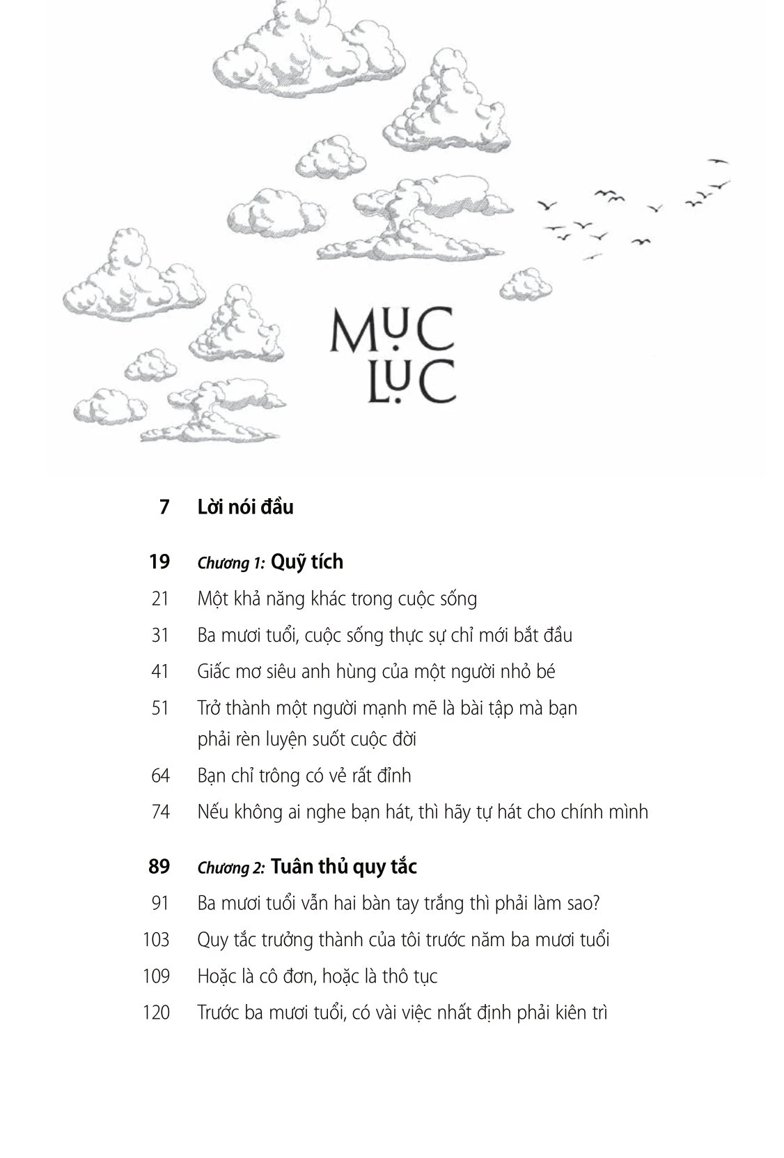 Mục lục cuốn sách