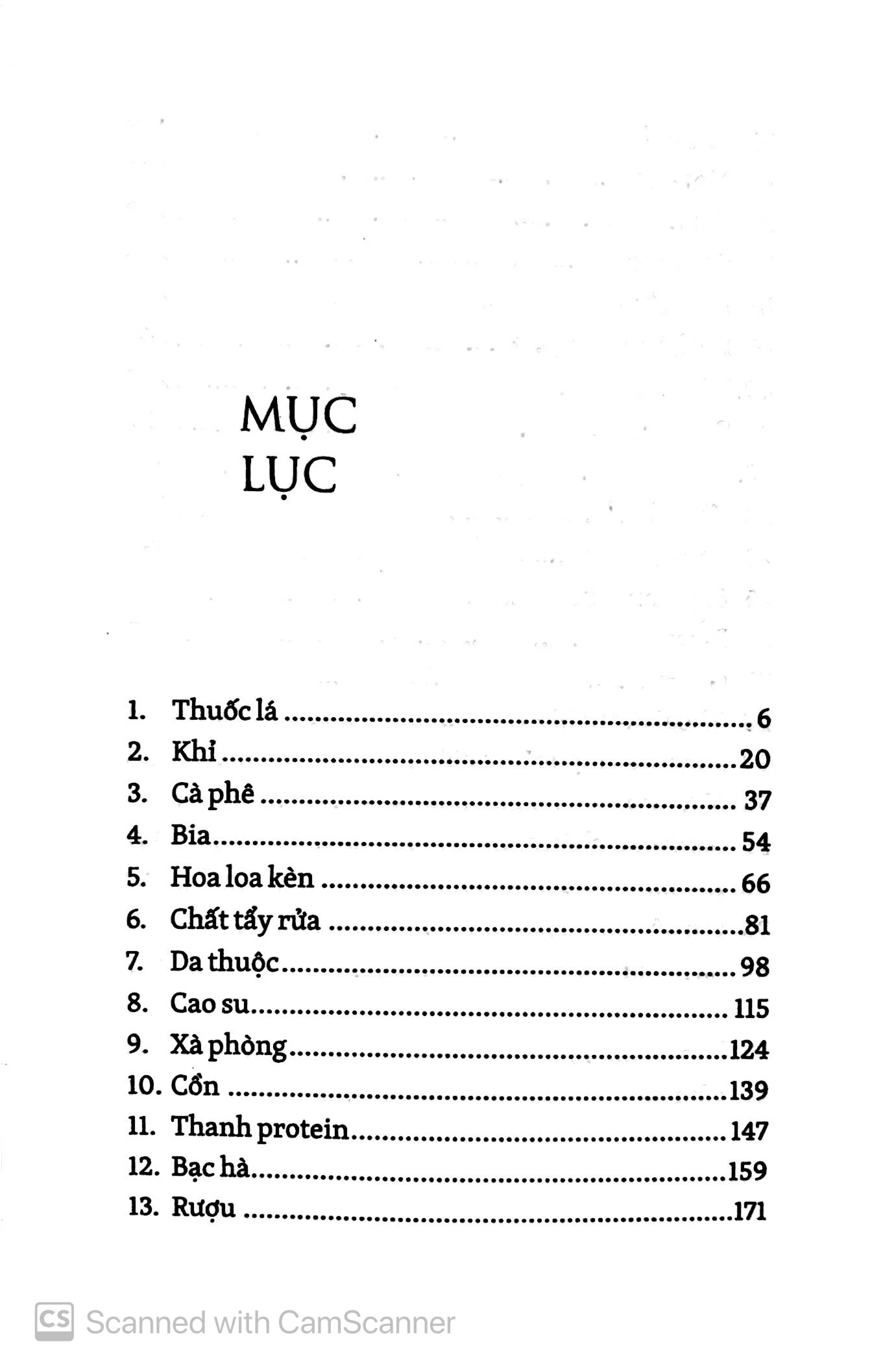 Mục lục của cuốn sách