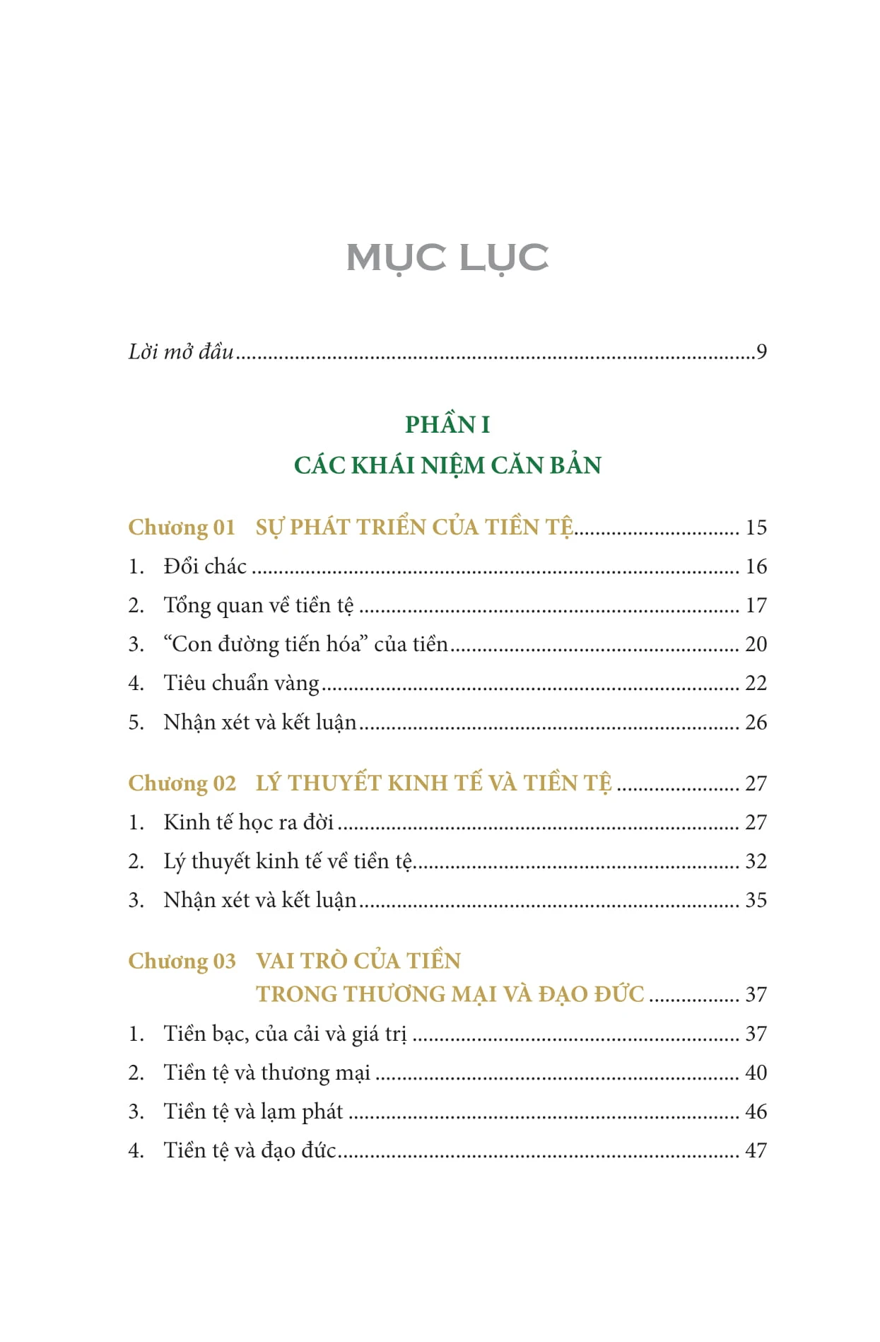 Mục lục cuốn sách